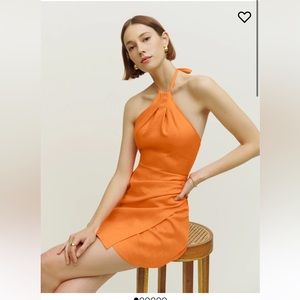 NWT Reformation Dory Dress - Sz 6 in orange linen 🧡